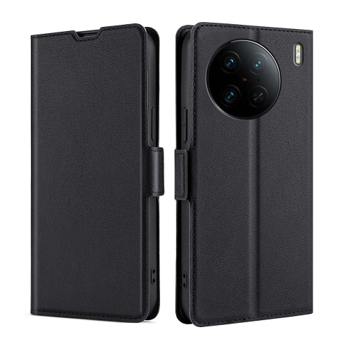 

For vivo X90 Pro 5G Ultra-thin Voltage Side Buckle Horizontal Flip Leather Phone Case(Black)