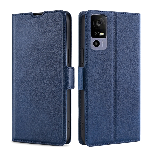 

For TCL 40R 5G Ultra-thin Voltage Side Buckle Horizontal Flip Leather Phone Case(Blue)