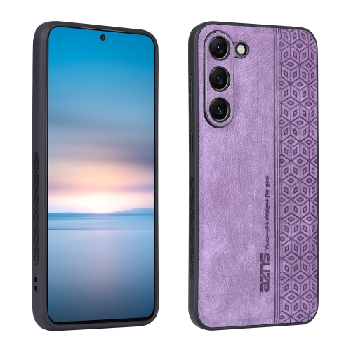

For Samsung Galaxy S23+ 5G AZNS 3D Embossed Skin Feel Phone Case(Purple)