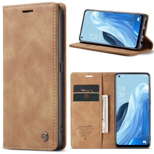 

For OPPO Reno7 4G Indonesia/F21 Pro 4G/Reno8 4G CaseMe 013 Multifunctional Horizontal Flip Leather Phone Case(Brown)