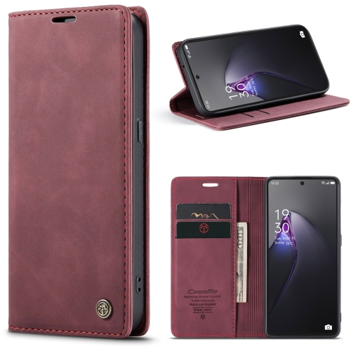 

For OPPO Reno8 Pro 5G Global CaseMe 013 Multifunctional Horizontal Flip Leather Phone Case(Wine Red)