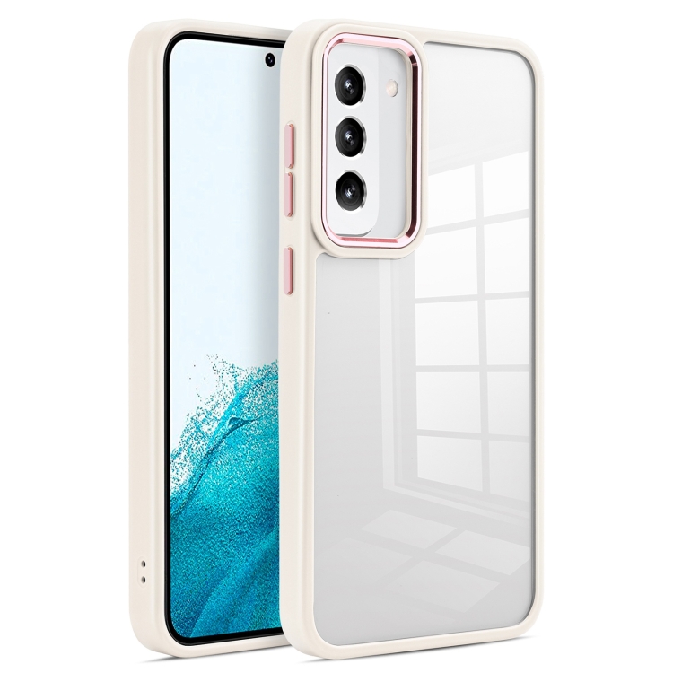 

For Samsung Galaxy S23 5G Clear Acrylic Soft TPU Phone Case(Beige)