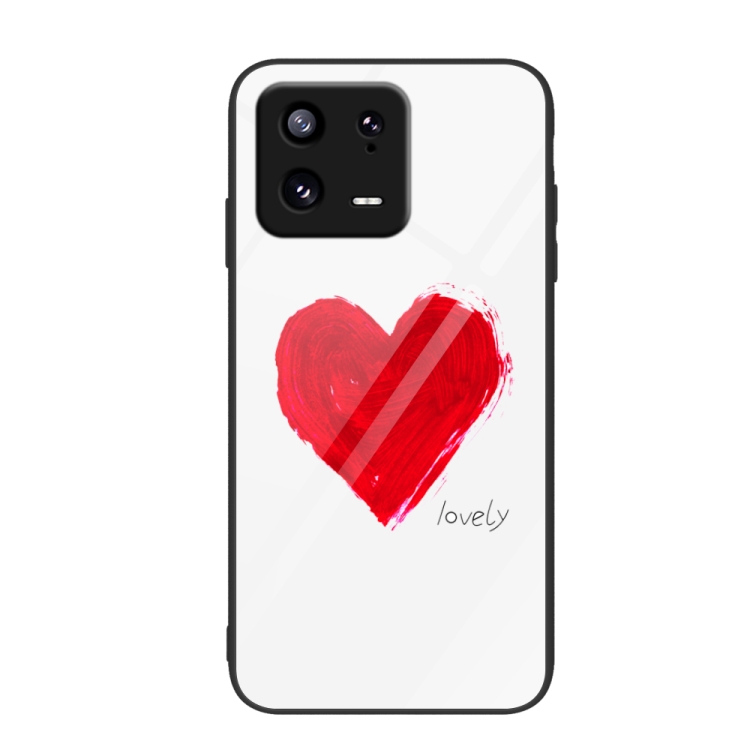 

For Xiaomi 13 Colorful Painted Glass Phone Case(Love)