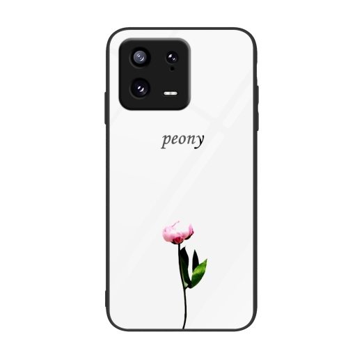 

For Xiaomi 13 Colorful Painted Glass Phone Case(Peony)