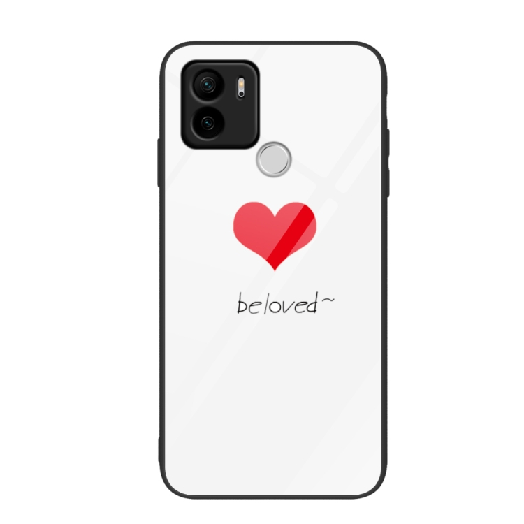 

For Xiaomi Redmi A1+ Colorful Painted Glass Phone Case(Red Heart)