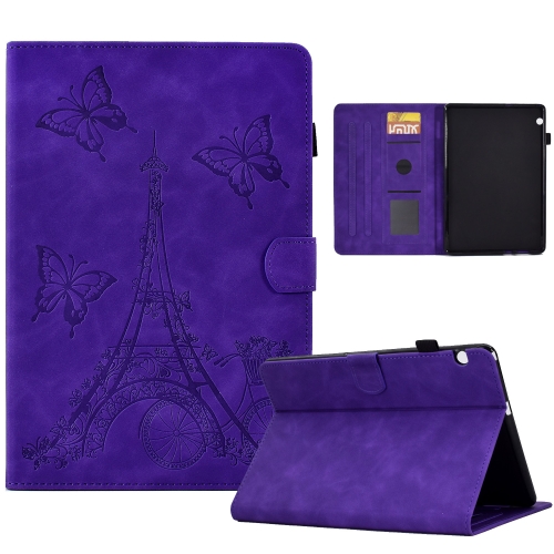 

For Huawei MediaPad T3 10 Tower Embossed Leather Tablet Case(Purple)
