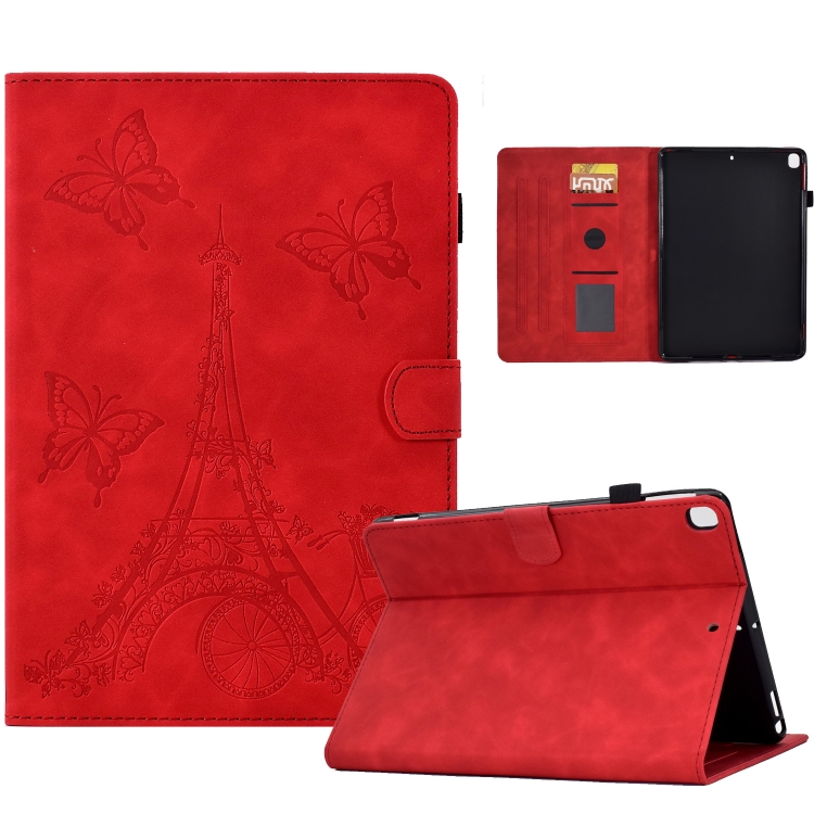 

For iPad 10.2 2021/2020/2019 / 10.5 2019/2017 Tower Embossed Leather Smart Tablet Case(Red)