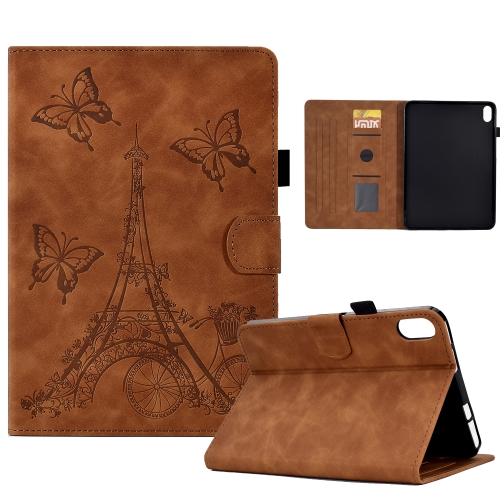 

For Lenovo Tab P11 Tower Embossed Leather Smart Tablet Case(Brown)