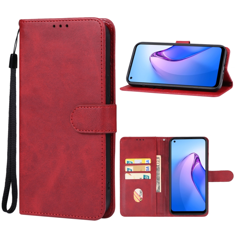 

For OPPO Reno8 Z Leather Phone Case(Red)
