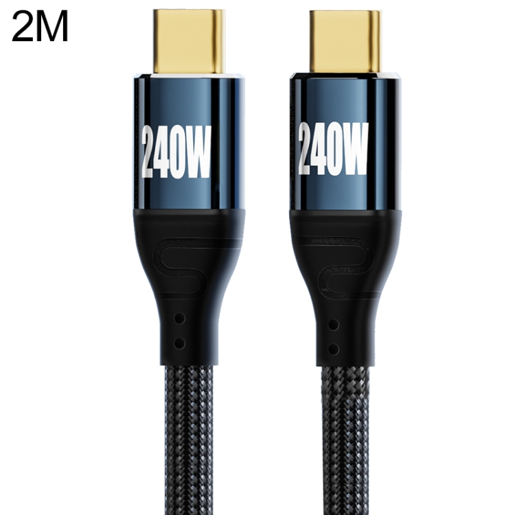 Cavo USB-C 240W Con Supporto Laterale Per Telefono – 1.5m, Nero, Per Ricarica Rapida E Uso A Mani Libere