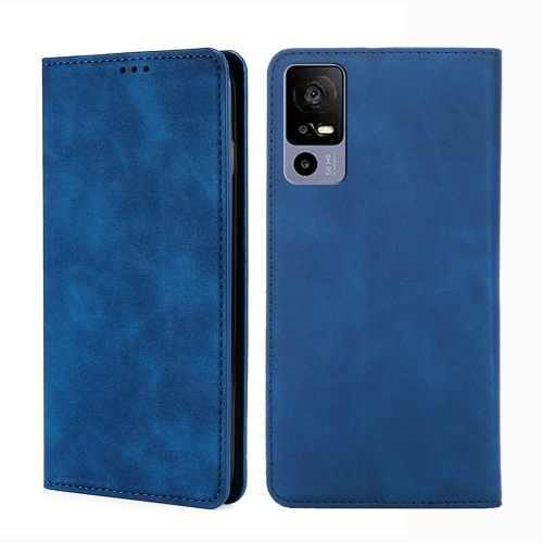 

For TCL 40R 5G Skin Feel Magnetic Horizontal Flip Leather Phone Case(Blue)