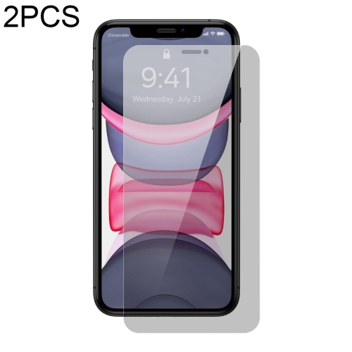 

For iPhone 11/XR 2pcs Baseus 0.3mm Crystal Peep-proof Explosion-proof Tempered Glass Film