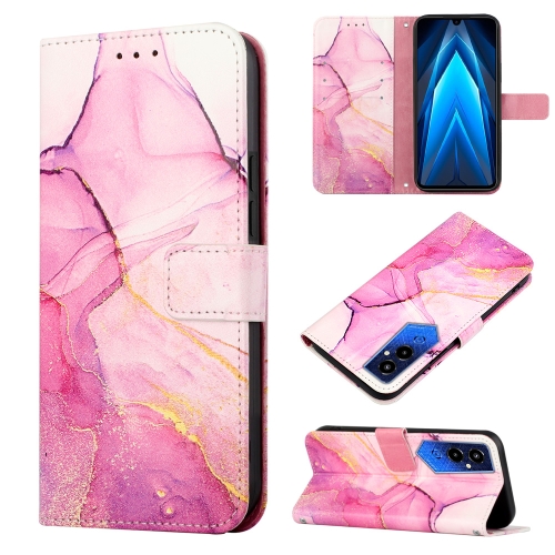 

For Tecno Pova 4 Pro LG8N PT003 Marble Pattern Flip Leather Phone Case(Pink Purple Gold)