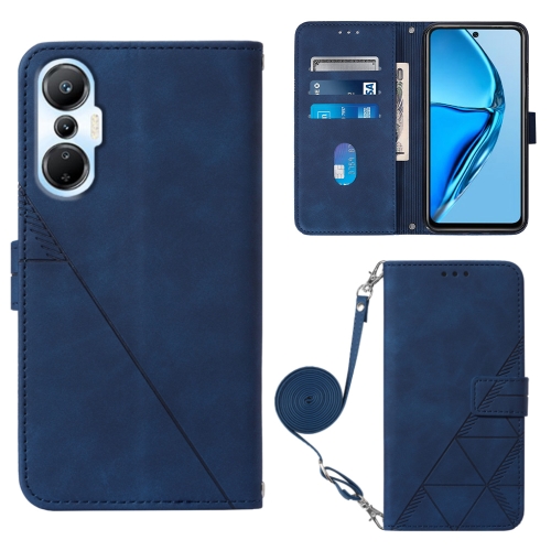 

For Infinix Hot 20S/20 Pro Crossbody 3D Embossed Flip Leather Phone Case(Blue)