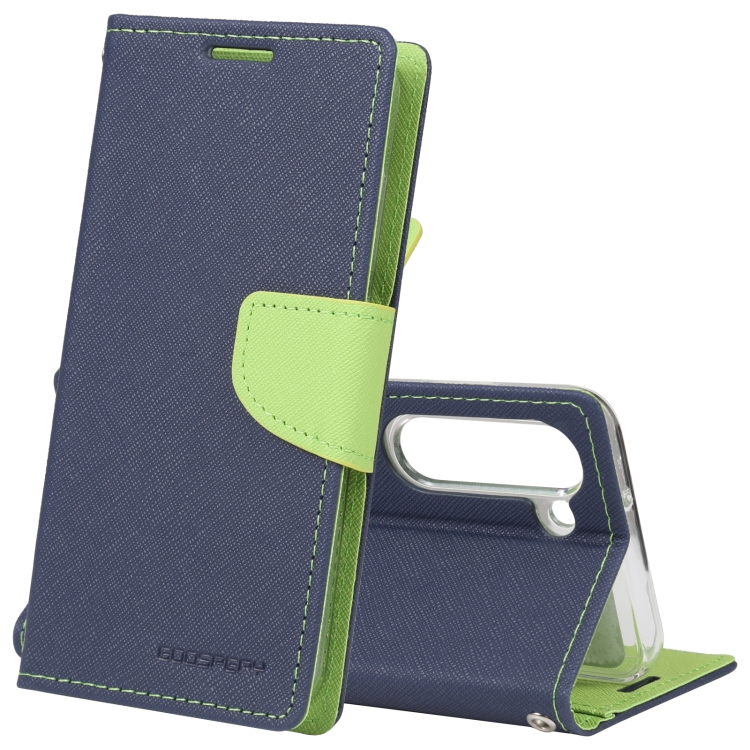 

For Samsung Galaxy S23 5G GOOSPERY FANCY DIARY Cross Texture Leather Phone Case(Navy Blue)