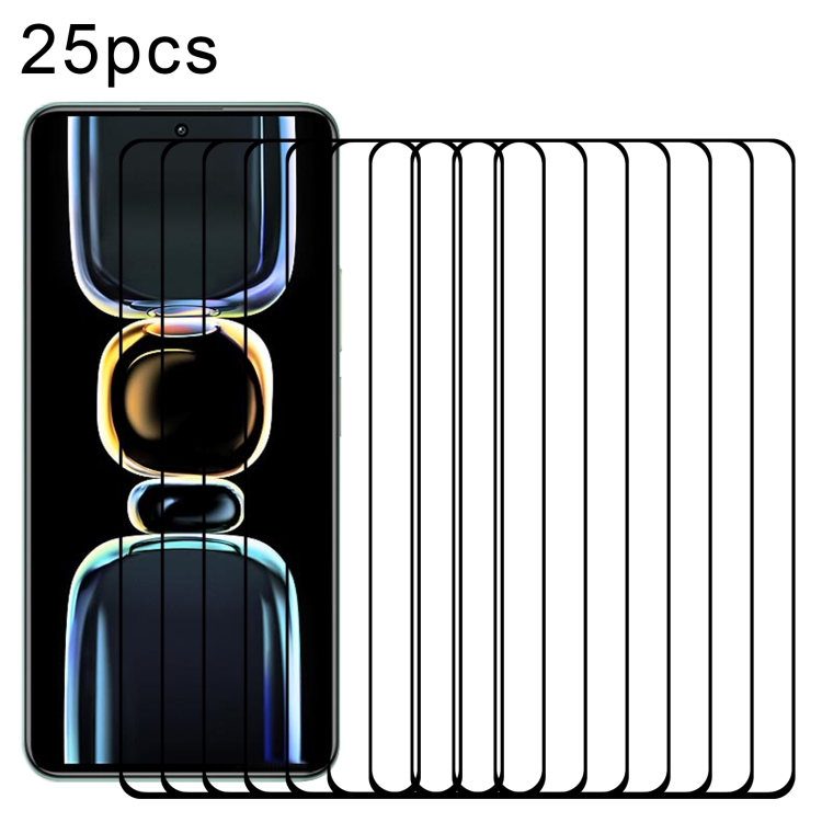 

For Xiaomi Redmi K60 25pcs Full Glue Full Screen Tempered Glass Film