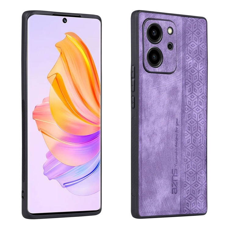 

For Honor 80 SE AZNS 3D Embossed Skin Feel Phone Case(Purple)