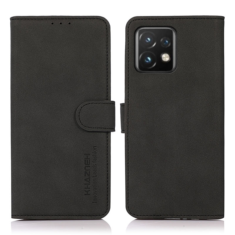 

For Motorola Moto X40 Pro KHAZNEH Matte Texture Leather Phone Case(Black)