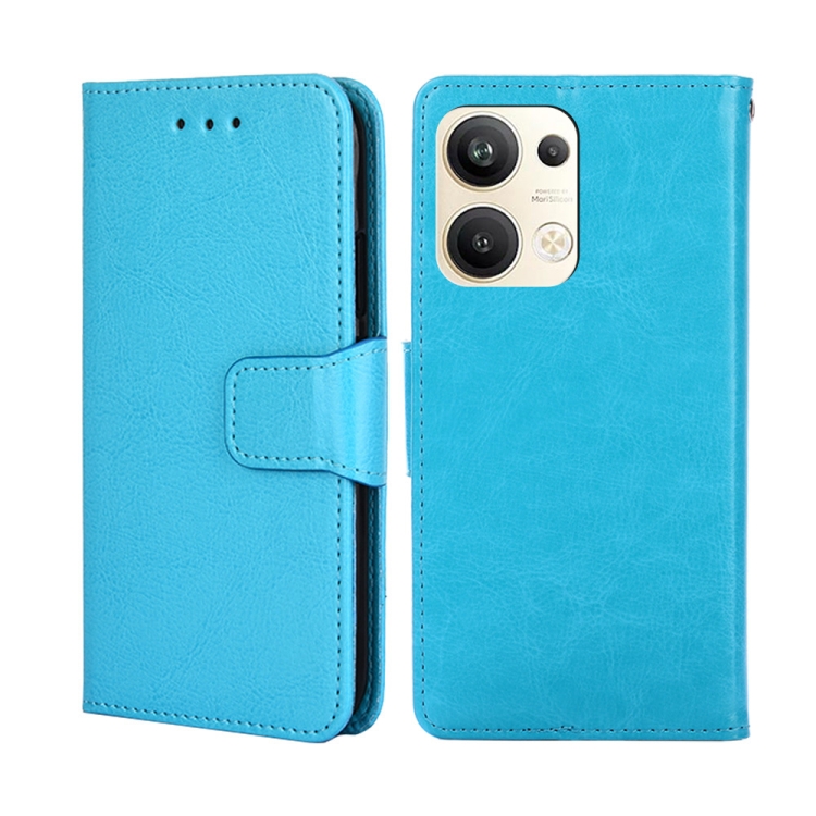 

For OPPO Reno9 Pro+ 5G Crystal Texture Leather Phone Case(Sky Blue)