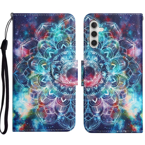 

For Samsung Galaxy A54 Colored Drawing Pattern Leather Phone Case(Star Mandala)