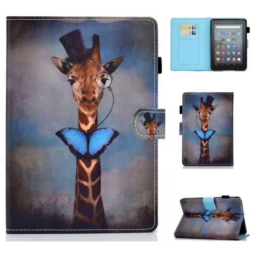 

For Amazon Kindle Youth Version 2022 Colored Drawing Stitching Smart Leather Tablet Case(Deer)