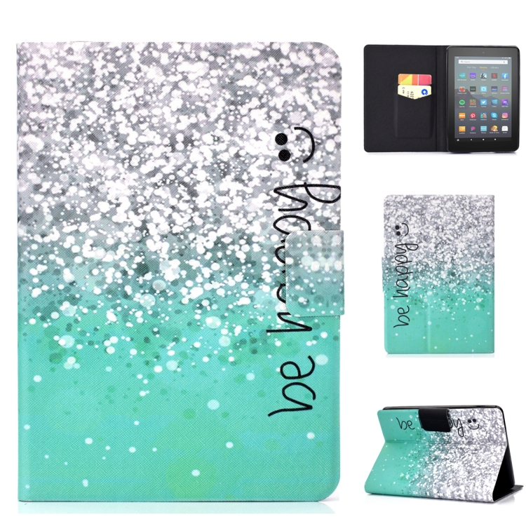 

For Amazon Kindle Youth Version 2022 Voltage Colored Drawing Smart Leather Tablet Case(Green Quicksand)