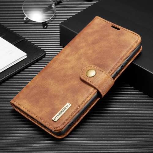 

For Galaxy A31 DG.MING Crazy Horse Texture Flip Detachable Magnetic Leather Case with Holder & Card Slots & Wallet(Brown)