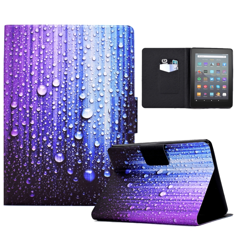 

For Amazon Kindle Youth Version 2022 Voltage Colored Drawing Smart Leather Tablet Case(Water Droplets)