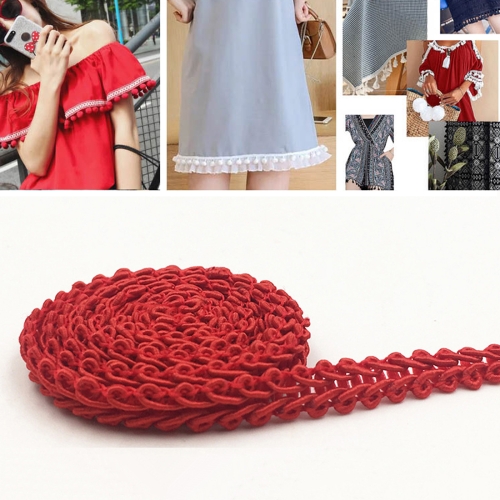 

WG000108 Polyester Silk Centipede Shape Lace Belt DIY Clothing Accessories, Length: 50m, Width: 0.8cm(Red)