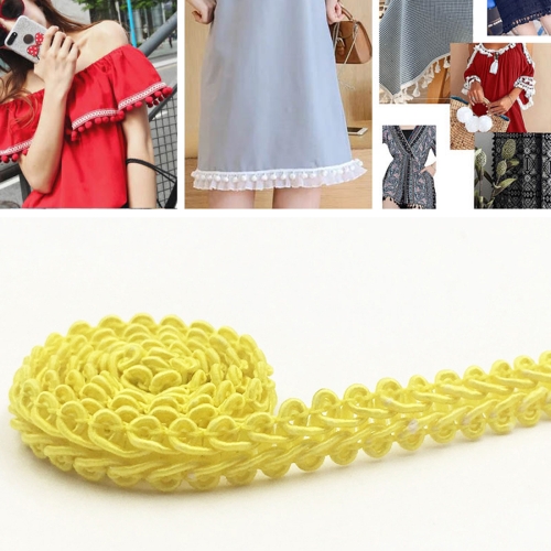 

WG000108 Polyester Silk Centipede Shape Lace Belt DIY Clothing Accessories, Length: 50m, Width: 0.8cm(Yellow)