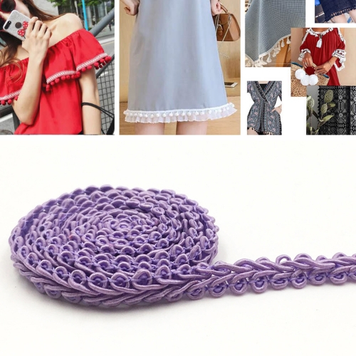 

WG000108 Polyester Silk Centipede Shape Lace Belt DIY Clothing Accessories, Length: 50m, Width: 0.8cm(Purple)