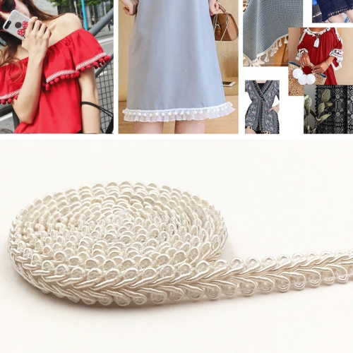 

WG000108 Polyester Silk Centipede Shape Lace Belt DIY Clothing Accessories, Length: 50m, Width: 0.8cm(Beige)