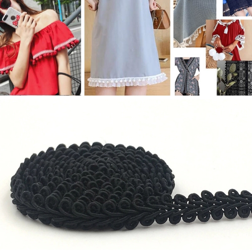 

WG000108 Polyester Silk Centipede Shape Lace Belt DIY Clothing Accessories, Length: 50m, Width: 0.8cm(Black)