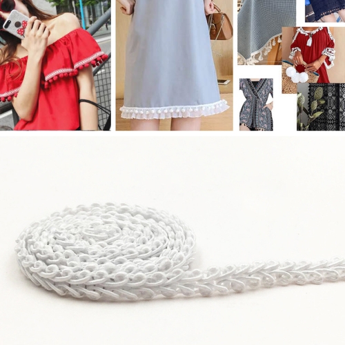 

WG000108 Polyester Silk Centipede Shape Lace Belt DIY Clothing Accessories, Length: 50m, Width: 0.8cm(White)