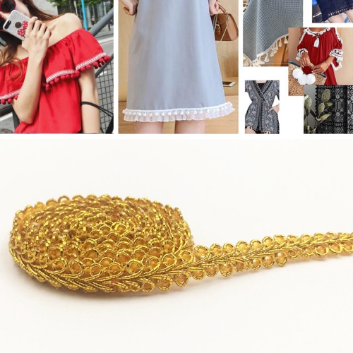 

WG000108 Polyester Silk Centipede Shape Lace Belt DIY Clothing Accessories, Length: 50m, Width: 0.8cm(Gold)