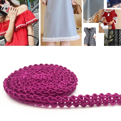 

WG000108 Polyester Silk Centipede Shape Lace Belt DIY Clothing Accessories, Length: 50m, Width: 0.8cm(Rose Red)