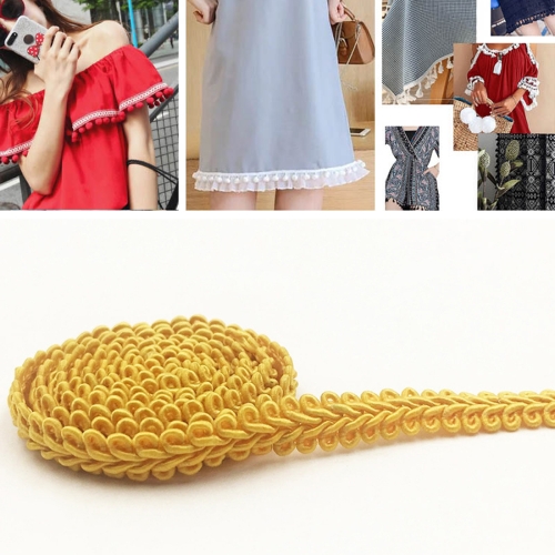 

WG000108 Polyester Silk Centipede Shape Lace Belt DIY Clothing Accessories, Length: 50m, Width: 0.8cm(Dark Yellow)