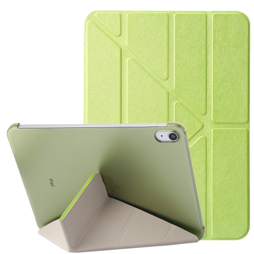 

For iPad 10th Gen 10.9 2022 Silk Texture Horizontal Deformation Flip Tablet Leather Case with Holder(Green)