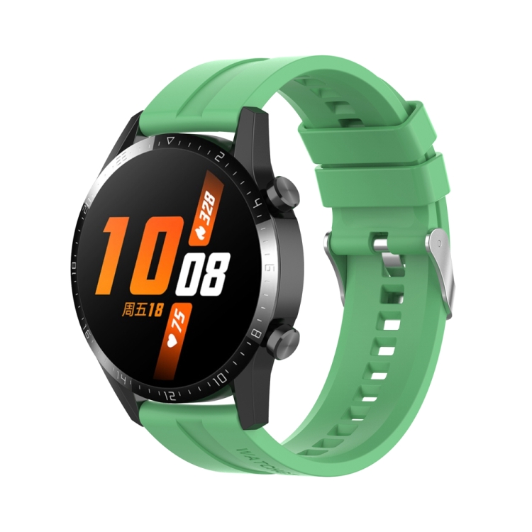 

For Huawei Watch Buds / Watch 3 Pro New 22mm Silicone Silver Buckle Watch Band(Mint Green)