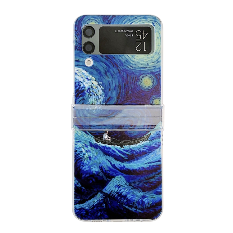 

For Samsung Galaxy Z Flip3 5G Funny Oil Painting PC Phone Case(Starry Sky)