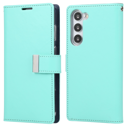 For Samsung Galaxy S23+ 5G GOOSPERY RICH DIARY Crazy Horse Texture Leather Phone Case(Mint Green)
