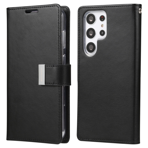 

For Samsung Galaxy S23 Ultra 5G GOOSPERY RICH DIARY Crazy Horse Texture Leather Phone Case(Black)