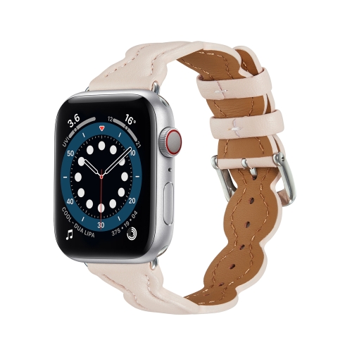 

Genuine Leather Breathable Watch Band For Apple Watch Ultra 49mm&Watch Ultra 2 49mm / Series 9&8&7 45mm / SE 3&SE 2&6&SE&5&4 44mm / 3&2&1 42mm(Pink)