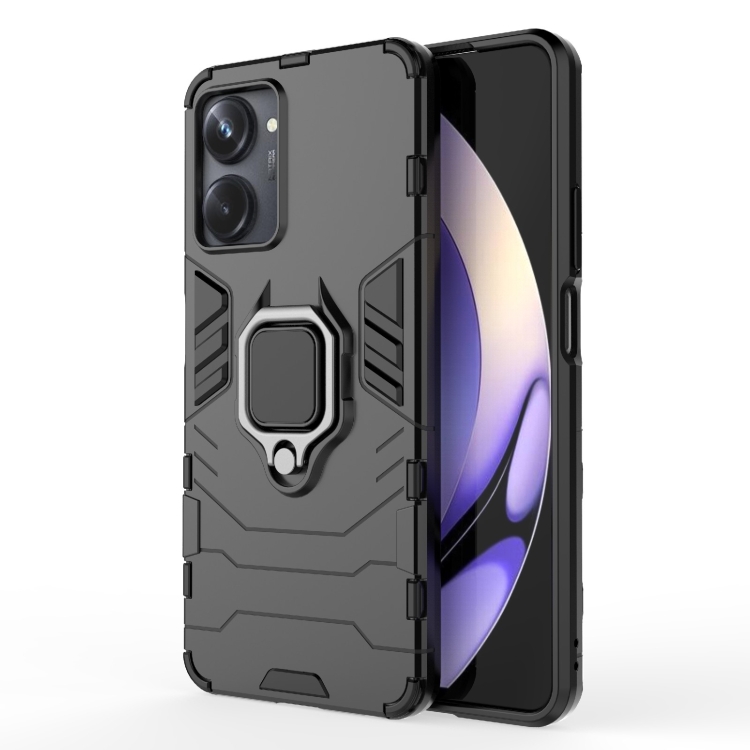 

For Realme 10 Pro Magnetic Ring Holder PC + TPU Phone Case(Black)