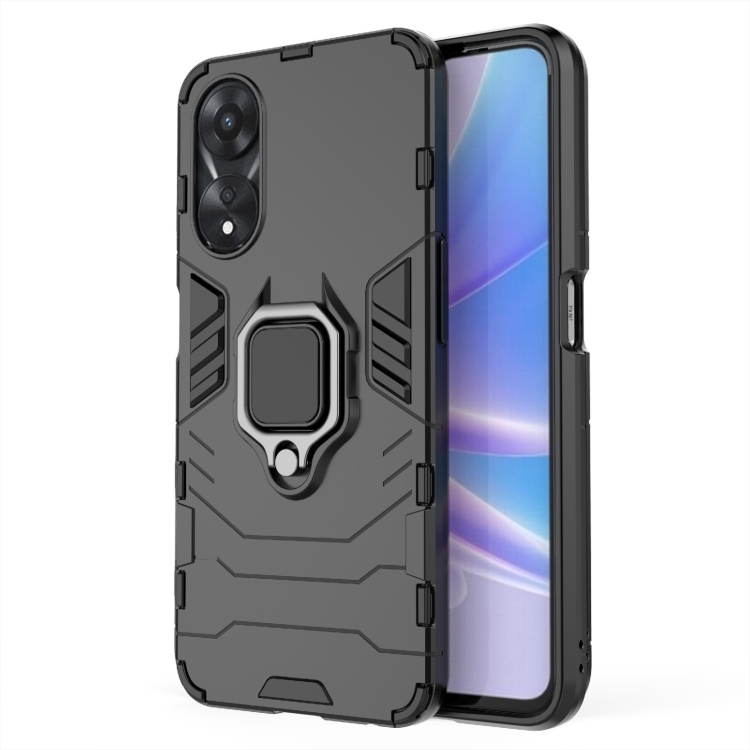 

For OPPO A58 5G Magnetic Ring Holder PC + TPU Phone Case(Black)