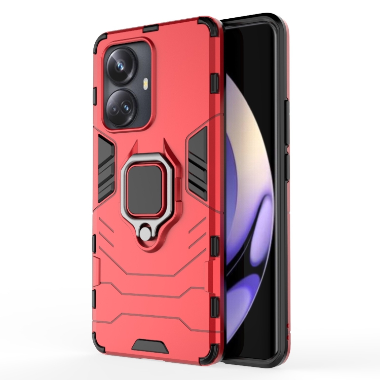 

For Realme 10 Pro+ Magnetic Ring Holder PC + TPU Phone Case(Red)