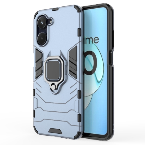 

For Realme 10 4G Magnetic Ring Holder PC + TPU Phone Case(Navy Blue)