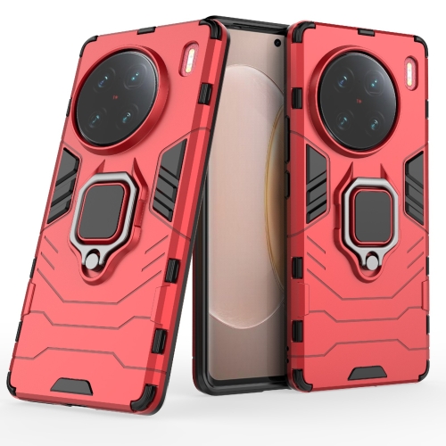 

For vivo X90 Pro+ 5G Magnetic Ring Holder PC + TPU Phone Case(Red)