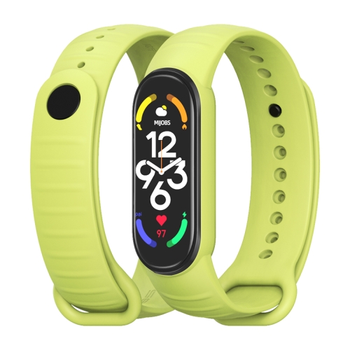 

For Xiaomi Mi Band 7 / 6 / 5 MIJOBS Ripple Texture TPU Watch Band(Grass Green)