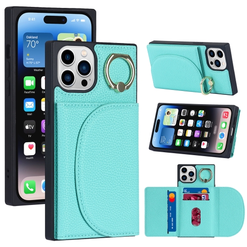 

For iPhone 14 Pro Litchi Texture Card Bag Phone Case(Green)